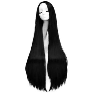 AGPTEK Wig, Synthetic Wig for Women, 40 Inch /100 cm Straight Long Wig Part in the Middle Anime Costume, Great for Party, Cosplay, Daily-Use and Festivals (Black)
