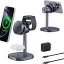 2025 New TRIBONE 3 in 1 Magsafe Wireless Charger Stand for iPhone 16 Charger, Qi2 Certified 15W Wireless Charger, Fast Cooling Charger Station for iPhone 16/15/14/13/12, for Apple Watch, AirPods