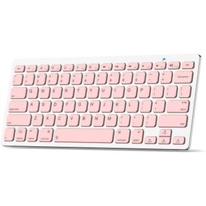 Bluetooth Keyboard for iPad 10th, 9th, 8th Gen, iPad Pro 12.9/11/10.5/9.7 in, iPad Air/Mini, Mac, MacBook, iMac, Tablets, PC Desktop Laptop - Wireless Computer Keyboard, Office Accessories Supplies (Pink)