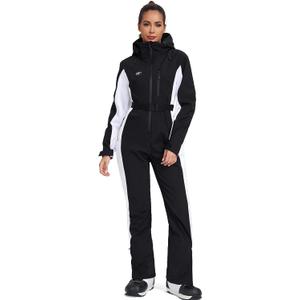 YEEFINE Women's Ski Suit One Piece Jumpsuits Snowsuits Waterproof Winter Snow Snowboarding Suits (Small, Black)