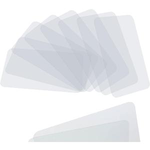 CraftyCrocodile Clear Plastic Placemats Set of 8 - Vinyl Table Protector for Dining, Kitchen, Office, Painting Table, Shelves - Heat Resistant, Crystal Clear, Wipeable Place Mats - 17.5x12