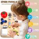 Fidget Spinner Pad Busy Board Toys Robot Fidget Spinner Music Box Switch Latches Keyboard Sensory 11 in 1 Wooden Montessori Travel Activity Board Focus Toy Motor Skills Gift for Girls Boys