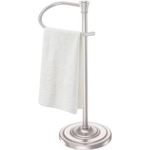 Nickel Bath Hand Towel Holder Stand,Stainless Steel 16 Inch Free Standing Towel Rack,Heavy Weight Towel Bar for Bathroom Vanity Countertop &Kitchen