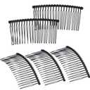 Hicarer 5 Pcs Black Metal Wire Hair Combs, 20 Teeth Wire Twist Bridal Wedding Veil Combs