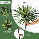 Artificial Agave Plant Fake Agave Planters for Indoor Outdoor Faux Agave Plants Real Touch Realistic Greenery for Home Living Room Office Bathroom Garden Front Porch Patio Decor (27inch-2 Pcs White)