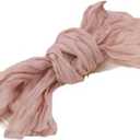 Wrinkled Gauze Napkins Rustic Style, 50 X 50cm Polyester Plain Dyed Dinner Napkins for Reusable 12PCS(Hazel)