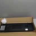 Bamboo Bath Caddy Tray Expandable 29.5"-37.4", Bathroom Bathtub Organizer with Book Tablet Wine Glass Cup Towel Holder, Bathtub Tray Fits Most Bath Tubs,Black