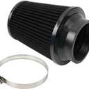 Clamp-On Cold Air Intake Filter, High Performance, Washable Filter, Replacement Air Filter, Flange Diameter 3inch/76mm Black