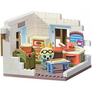 Koko's Cat Town DIY Miniature House Kit, Tiny White House Series Kitchen Building Kit, Purrfect Dollhouse with 256PCS, Cat Toys Gift for Girls Boys Teens Kids Ages 3+