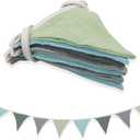 Pennant Banner Flags,Infant and toddler room decoration pennant,for Nursery Decor Baby Birthday Boho Wedding Shower Party Event (Blue-green triangular flag banner)