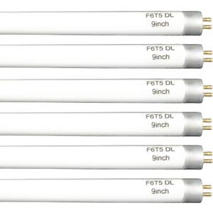 (6 Pack) F6T5/DL 6500K Fluorescent Light Bulb, F6T5/D 6W Day Light T5 Liner Tube, G5 Base Replacement for Camping Lanterns Lamp F6T5/TTL Make up Mirror9 Overall Length