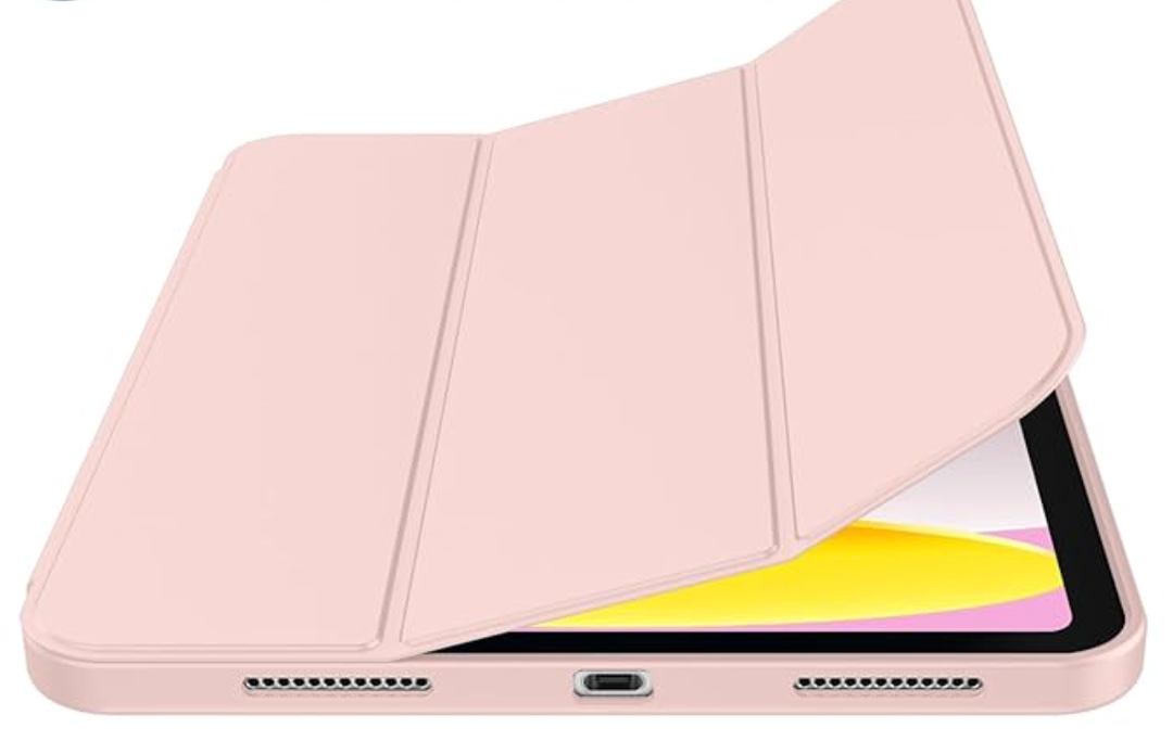 iMieet iPad (A16) Case 11th Gen/iPad 10th Generation Case [11-Inch 2025/10.9 Inch 2022] with Pencil Holder, Trifold Stand Smart Cover with Soft TPU Back,Auto Wake/Sleep(Rose Pink)