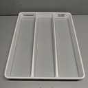 madesmart 3 Compartment Utensil Tray, Multi Purpose Storage Organizer, Non Slip Lining,Deep Storage for Ladles, Whisks & Serving Tools, for Drawers & Home Organization, White