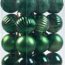 Emopeak 24Pcs Christmas Balls Ornaments for Xmas Christmas Tree - 4 Style Shatterproof Christmas Tree Decorations Hanging Ball for Holiday Wedding Party Decoration Dark Green (1.3"/3.2CM)