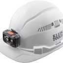 Klein Tools 60113RL Hard Hat, Rechargeable Headlamp, Vented, Cap Style, Padded Self-Wicking Odor-Resistant Sweatband, White