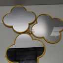 DECANIT Gold Mirrors for Wall Decoration Clover Mirrors for Living Room Decor & Home Decor, Pack of 3