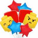 Building Block Balloons Building Blocks Themed Birthday Party Balloons Brick Themed Balloons Building Block Party Balloons for Kids Toddlers Birthday Party Supplies-8pcs