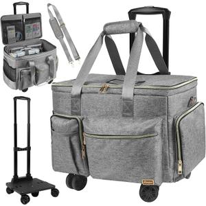 Laptop Tote Bag, Teacher Tote Bag for Women Work 15.6 inch Laptop Work Tote Bag Nurse Tote Bag, Insulated Pocket | With Cup Holder (Grey With Wheels)