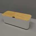 Cable Management Box| Power Stripe Organizer|Cord Organizer Box| Hide and Conceal Power Strips and Electrical Cords from TVs, Computers, and Desks| Keep Pets Safe (White)