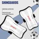 Soccer Shin Guards and Socks for Kids Youth Lightweight Protective Defender Gear for 4-18 Years Old Toddler Children Boys Girls Soccer Equipment (Medium, White2)