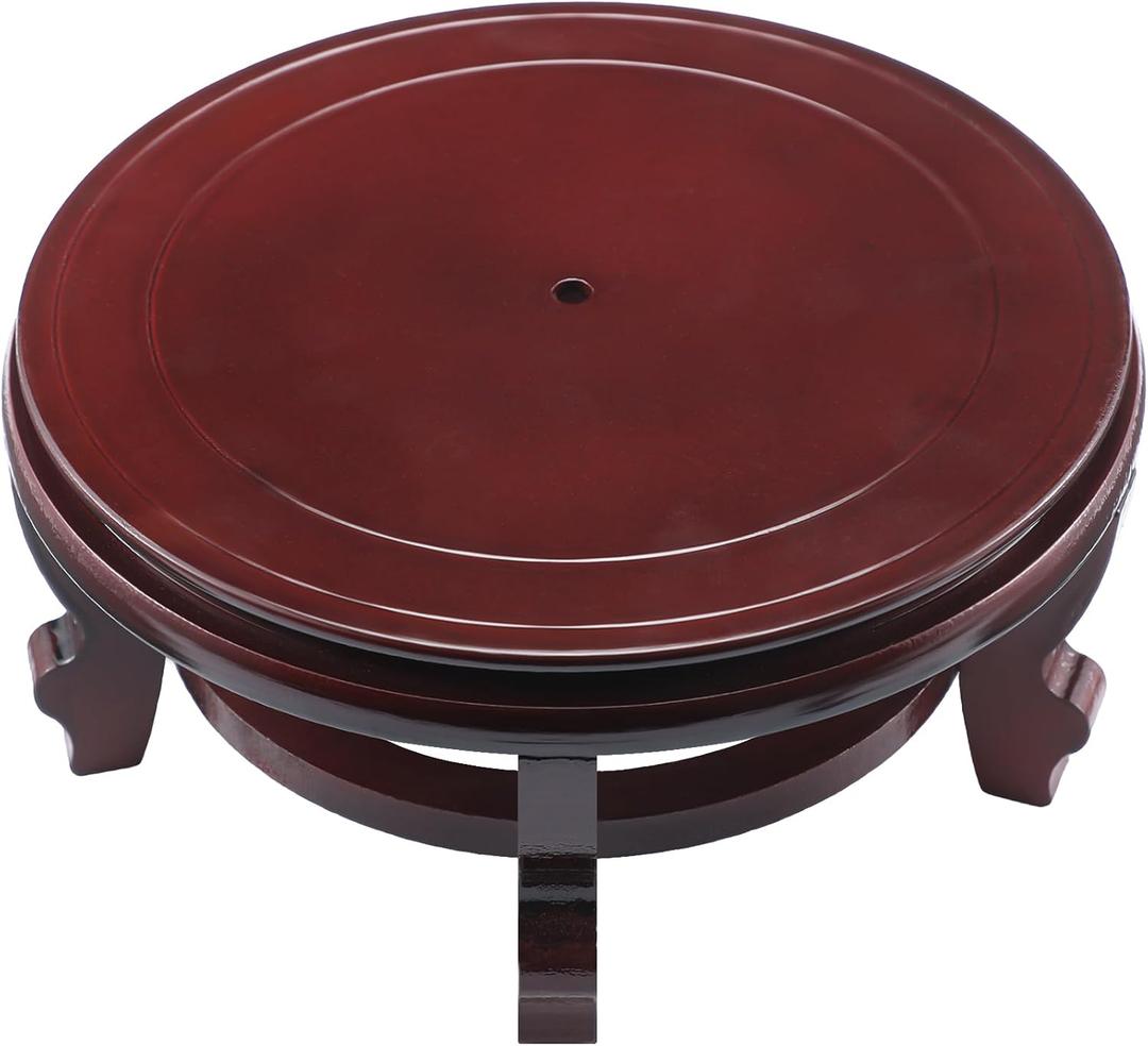 10 Inches Wooden Planter Stand Indoor Chinese Vase Fishbowl Display Stands Asian Vase Pot Traditional Stands for Home Indoor Plants Outdoor Decoration