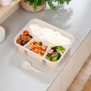 Bento Box Adult Lunch Box 4 Pack Lunch Containers 4-Compartment Reusable Food Storage Snack Containers Dishwasher Safe Stackable for Work & Travel