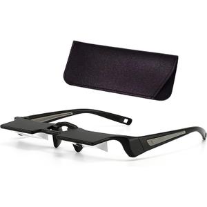 Lazy Glasses Laying Down Light Prism Glasses 90Angle Prism Glasses Neck Relaxer for Lying down Reading and Watching (Grey)