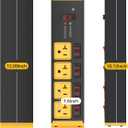 CCCEI Heavy Duty Surge Protector Power Strip 20 Amp Individual Switches. 10FT 12 Gauge Extension Cord with Multiple Outlets. Kitchen, Garage, Shop, Industrial Wall Mount Electric Extender, Yellow.