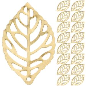 Uonlytech 200Pcs Gold Hollow Leaf Charms for Jewelry Making Lightweight Metal Pendants for Diy Earrings Necklaces Hair Clips Crafting Ornaments