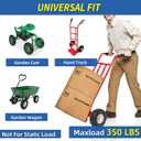 GICOOL 4.10/3.50-4" Flat Free Tire and Wheel, 10" Heavy Duty Solid Tire, 5/8" Axle Bore Hole, 2.2" Offset Hub, for Hand Truck Garden Cart Wagon Trolley Dolly Replacement, 2 Pack