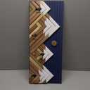 Wood Mountain Wall Art With Metal Hooks
