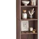 8 Cube Walnut Book Shelf, Tall Bookcase for Home Office Bedroom Living Room