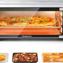 Beelicous Pro 19QT Digital 8-in-1 Air Fryer Toaster Oven, 550F Flavor-Lock Tech, Flip Up & Away Capability, 40+ Recipes, Airfryer Countertop Oven Combo, 4 Accessories, Fit 13" Pizza,