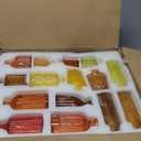 Yaomiao 30 Pcs Vases Bulk Colored Flower Glass Bud Vases Valentine Vintage Colored Glass Bottles Colorful Rustic Embossed for Home Wedding Table Decorations Gifts (Orange Yellow Series)