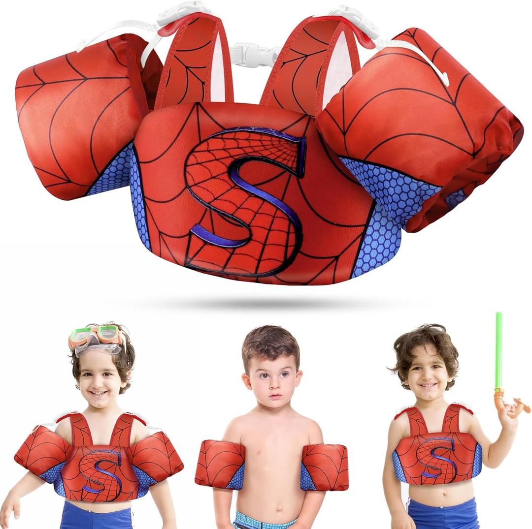 Vvinca Separable Toddler Swim Vest Fit 22-66 Lbs1-6 Years|2025 Newest 3 in 1 Pool Float & Arm Bands Boys and Girls, Adjustable Sturdy Safety for Infant 1 2 3 4 5 6 Year