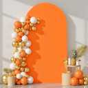 6 ft Arch Backdrop Cover Orange - Double-Sided Spandex Arch Covers Stretchy Backdrop for Balloon Arches Birthday Party Baby Shower Banquet Wedding Photo Background