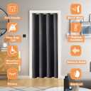 ChrisDowa Blackout Door Curtains for Doorway Privacy, Grommet Closet Curtains for Bedroom Closet Door, Thermal Insulated Temporary Doorway Cover Room Divider Drapes (1 Panel, Dark Grey, 34 x 80 Inch)