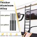 RIKADE Telescopic Ladder, 10.5 ft Aluminum Telescoping Ladder with Non-Slip Feet and Stable Hook, Portable Extension Ladder for Household and Outdoor Working, Max Load 330 lb, Black