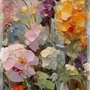 LUMARKE for iPhone 15 Case Cute - Wireless Charging Compatible - Dual-Layer Soft Silicone + Hard Shell - Trendy Floral Design - Glossy Phone Cover for Women - Oil Painting Flowers