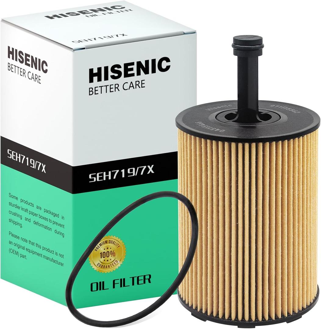 Oil Filter Fits Select VW Jetta TDI Beetle CC Eos Golf Passat, Fits Select A3 TT Quattro, Direct Replacement for OE# 071115562A 071115562C