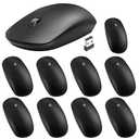 Kingdder 10 Pack Mouse for Laptop 2.4G Computer Mouse 1000 DPI Optical with USB Receiver Bulk Compatible with Windows, PC, Computer, Laptop