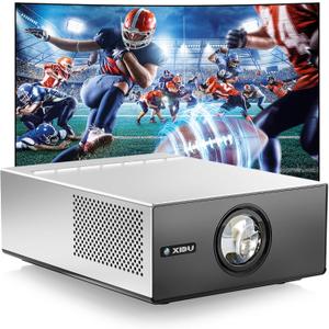 XIDU Portable Projector with WIFI and Bluetooth [Metal Housing/2000ANSI/UHD Native 1080P/Wireless Casting/Electric Focus/Auto Keystone] 4K Outdoor Movie Projector for Home,TV stick,iOS,Android,Laptop (Silver)