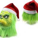 WPOZD Christmas Cosplay Latex Mask, Adult Green Costume Mask (Yellow)