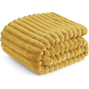 Bedsure Yellow Throw Blanket for Couch - GentleSoft Cozy Soft Fleece Blankets for Women, Cute Small Throws for Girls, Honey, 50x60 Inches (Throw (50" x 60"))