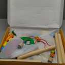 Activity Table for 1+ Year Old, 7 in 1 Wooden Montessori Activity Center Play Table with Drum, Bead Maze Shape Sorter Fishing Game, Kids Sensory Educational Toddler Learning Toys 1st Birthday Gifts