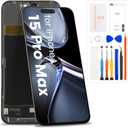 for iPhone 15 Pro Max Screen Replacement for iPhone 15 Pro Max LCD Display Touch Screen Digitizer Full Assembly Repair Parts for iPhone A2849,A3105,A3106,A3108(Black,Incell)