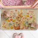 Artoid Mode Rabbit Bunny Eggs Flowers Basket Easter Doormat, Home Decor Low-Profile Switch Rug Door Mat Floor Mat for Indoor Outdoor 17x29 Inch