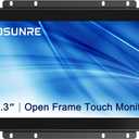FHD Industrial Touch Monitor, 13.3 Inch Open Frame Touch Screen Display, 10-Point Capacitive Touch Monitor, VESA & Open-Frame Bracket Mounting for Kiosk and Mounting