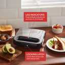 Elite Gourmet ESM2207XSS Sandwich Panini Maker Grilled Cheese, Machine Tuna Melt Omelets Non-stick Cooking Surface, 2 Slice, 750 Watts, Stainless Steel