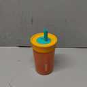 Owala Kids BPA-Free Plastic Tumbler with Spill Resistant Flexible Straw, Easy to Clean, Kids Water Bottle, Great for Travel, Dishwasher Safe, 15 Oz, Orange and Peach (Watermelon)